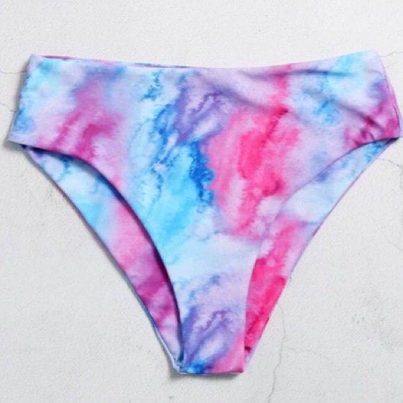 TIE DYE LINED HIGH WAISTED BIKINI - Picture 4 of 15
